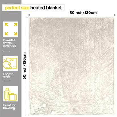 CozyPulse Heated Blanket 50x60in With Graphene Rapid Heating, Dual Flannel 7 Layer Quilted Build, 3D Circulation Channels, Machine Washable Electric Throw For Home And Office