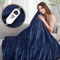CozyPulse Heated Blanket 50x60in With Graphene Rapid Heating, Dual Flannel 7 Layer Quilted Build, 3D Circulation Channels, Machine Washable Electric Throw For Home And Office