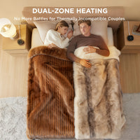 CozyPulse Heated Blanket 50x60in With Graphene Rapid Heating, Dual Flannel 7 Layer Quilted Build, 3D Circulation Channels, Machine Washable Electric Throw For Home And Office